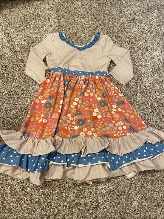 Matilda Jane Other - Matilda Jane Long Sleeve Tiered Ruffle Dress Girls Size 7Y